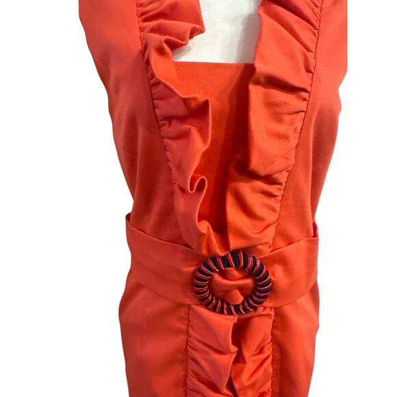 Milly New York Danielle Sheath Dress Coral - Size 10 - Picture 2 of 9